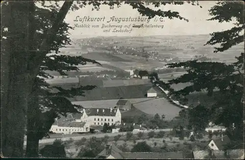Ansichtskarte Augustusburg Erzgebirge Blick vom Buchberg 1921