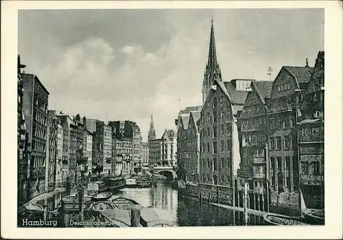 Hamburg Fleet-Partie, Fleet-Schiffe, Fleet-Gebäude Deichstrassenfleet 1940 