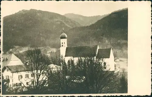 Bad Heilbrunn Echtfoto-AK Teilansicht Blick zur Kirche, Panorama-Ansicht 1949