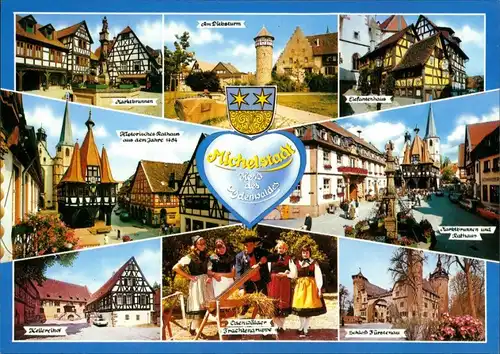 Michelstadt Mehrbildkarte ungelaufen  Ansichten ua. Trachtengruppe 1997
