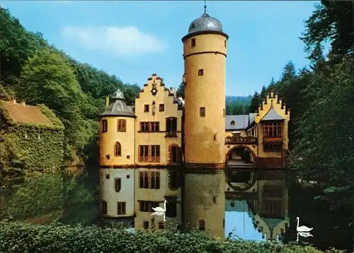 Mespelbrunn Schloßgebäude (Renaissance) 1551-1564, Turm, Castle Postcard 1996 