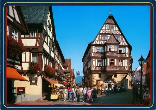 Miltenberg (Main) Altstadtpartie mit Hotel Riesen, Personen Eis-Verkauf 1998
