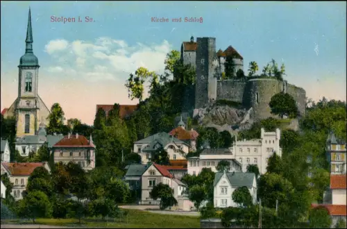 Ansichtskarte Stolpen Stadtpartie 1913