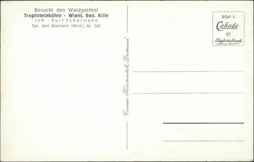 Ansichtskarte Wiehl Waldgasthof Bielstein Köln 1928