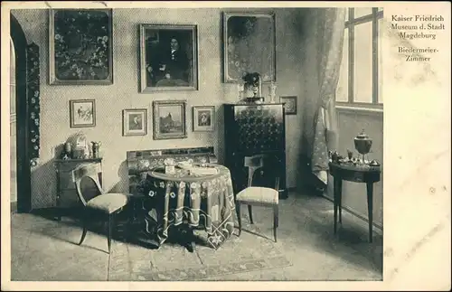 Ansichtskarte Magdeburg Kaiser-Friedrich-Museum - Biedermeierzimmer 1908