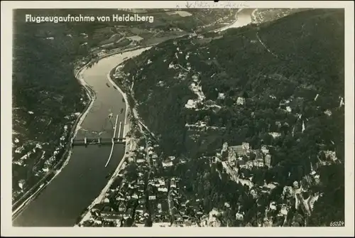 Ansichtskarte Heidelberg Luftbild aus großer Höhe 1932