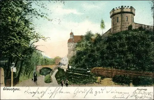 Ansichtskarte Glauchau Postweg 1906