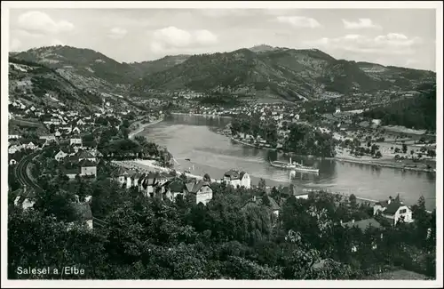 Postcard Salesel Dolní Zálezly Blick ins Tal´ 1930