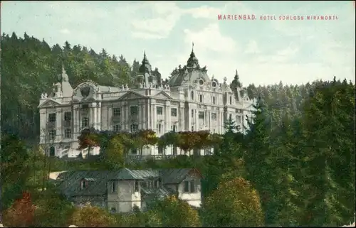 Postcard Marienbad Mariánské Lázně Hotel Schloß Miramonti 1910