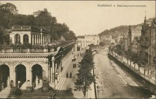 Postcard Karlsbad Karlovy Vary Mühlbrunnenkollonade 1921