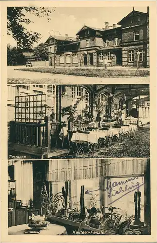 Ansichtskarte Löwenberg (Mark) Bahnhof, Gaststätte 3 Bild 1934