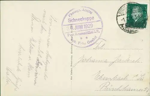 Brückenberg-Krummhübel Karpacz Górny Karpacz Hampelbaude / Schronisko 1929
