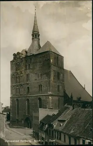 Postcard Kolberg Kołobrzeg St. Mariendom - Straße 1929 