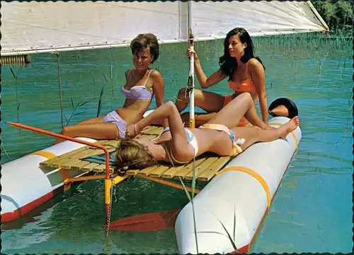 Kärnten Ferien im See-/Sonnenland Kärnten, Frauen beim Sonnen-Baden 1973 