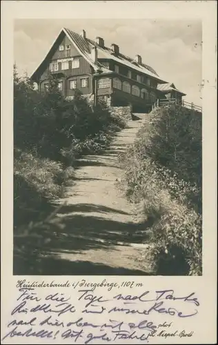 Postcard Bad Flinsberg Świeradów-Zdrój Heufuderbaude 1932 