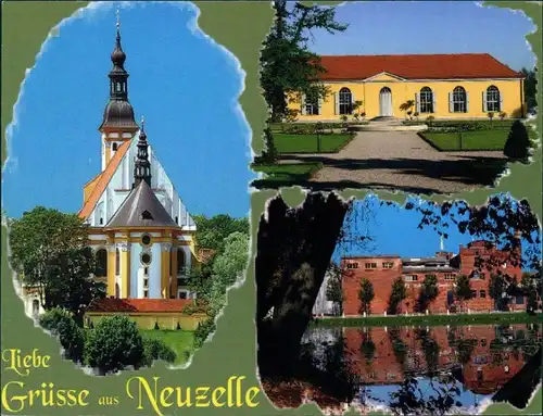 Neuzelle Gruss aus Neuzelle, Mehrbildkarte mit 3 Foto-Ansichten 2000 