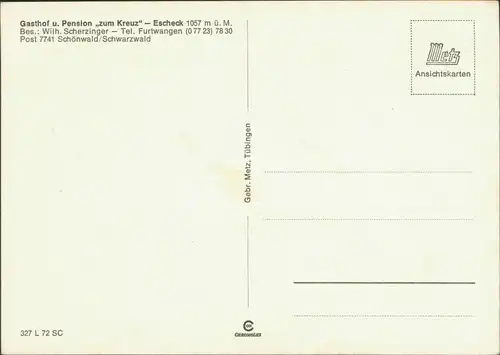 Schönwald im Schwarzwald Gasthof u. Pension Zum   VW Käfer auf Parkplatz 1980