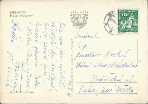 Postcard Kschenowa Křenovy Hotel Nebakov 1959 