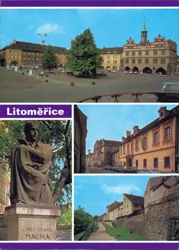 Postcard Leitmeritz Litoměřice Mehrbild: Markt, Stadt 1982