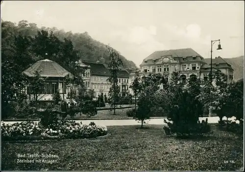 Postcard Teplitz-Schönau Teplice Steinbad, Pavillon 1928