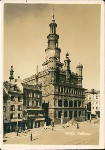 Foto Posen Poznań Rathaus - Geschäft L. Krause 1943 Privatfoto