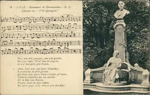 CPA Lille Denkmäler / Monument - Liedkarte Chanson 1920