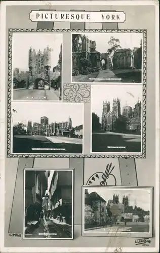 Postcard York MB: Straßen und Gebäude 1951 