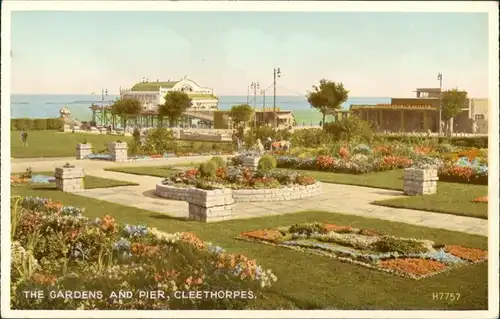 Cleethorpes The Gardens and Pier/Park und Seehaus, Pier, Nordsee 1934 