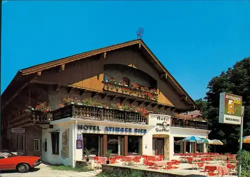 Ansichtskarte Weyarn Werbekarte Hotel Gasthof Bruckmühle Mühltal 1979 