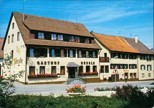 Isingen-Rosenfeld Landgasthof Rössle, Treffpunkt für Omnibusse ungelaufen 1988