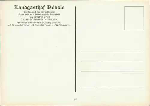 Isingen-Rosenfeld Landgasthof Rössle, Treffpunkt für Omnibusse ungelaufen 1988