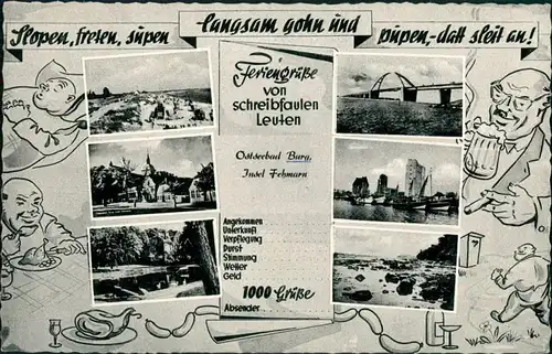 Ansichtskarte Fehmarn (Insel) Feriengrüße von schreibfaulen Leuten 1965