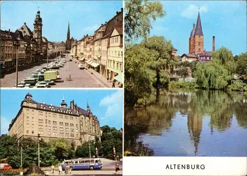 Altenburg Markt, Schloß, Blick vom kleinen Teich zu den Roten Spitzen 1975