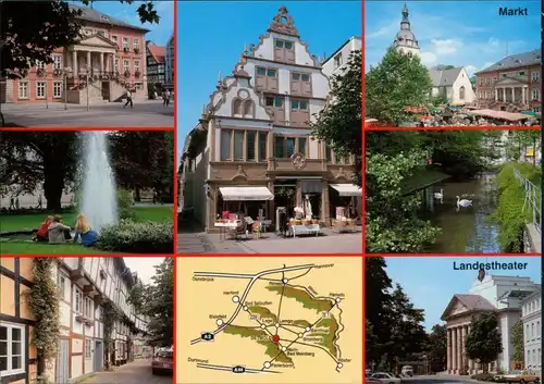 Detmold Rathaus, Schloßpark, Adolfstraße, Markt, Landestheater 1985