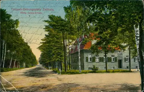 Ansichtskarte Zeithain Truppenübungsplatz - König Georg Straße 1916