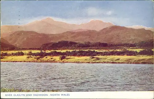 Gwynedd River Glaslyn and Snowdon (Snowdonia National Park) Wales 1954 