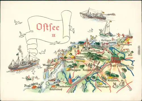 .Mecklenburg-Vorpommern Ostsee II Gezeichnete  Bad Döberan, Kühlungsborn 1980