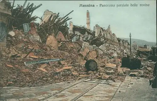 Cartoline Messina Erdbeben von Messina - Straße 1908