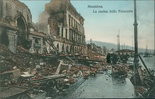 Cartoline Messina Erdbeben von Messina - Palazzata 1908