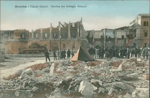 Cartoline Messina Erdbeben von Messina Kaserne 1908