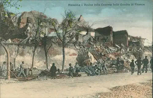 Cartoline Messina Erdbeben von Messina verletzte auf der Straße 1908