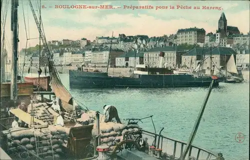 CPA Boulogne-sur-Mer Dampfer, Hafen 1908