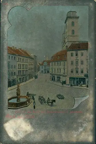 Ansichtskarte Zittau Straßenpartie Johanneum 1908