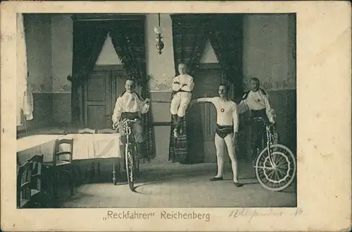 Ansichtskarte Reichenberg (b. Radebeul) Innenansicht - Reckfahrer 1907