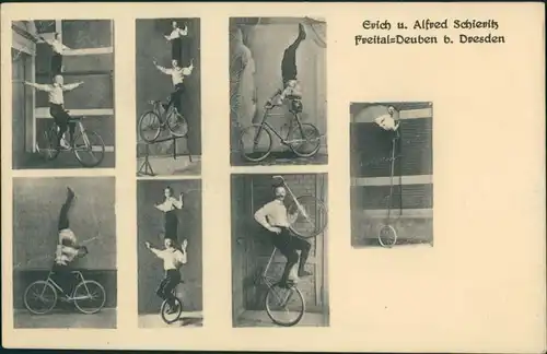 Ansichtskarte Deuben-Freital Alfred Schlevitz Radkünstler 1911