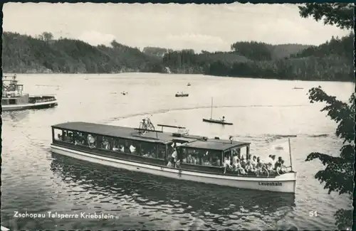 Lauenhain-Mittweida Talsperre Kriebstein / Zschopautalsperre Fahrgastschiff 1961