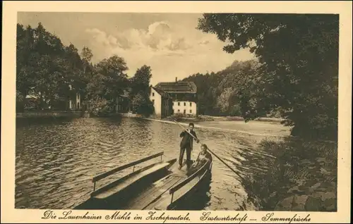 Ansichtskarte Lauenhain-Mittweida Lauenhainer Mühle - Boot 1910
