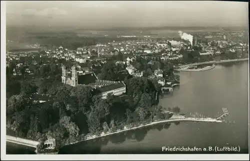 Ansichtskarte Friedrichshafen Luftbild: Stadt, Fabriken 1931