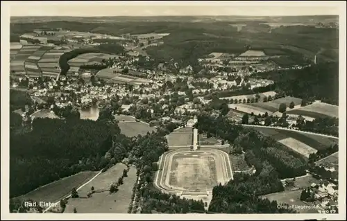 Ansichtskarte Bad Elster Luftbild: Stadt und Stadion 1934