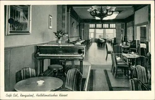 Ansichtskarte Rengsdorf Cafe Eul, Innenraum mit Klavier 1953